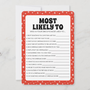 Sneeuwvlokken op Rode Kerstmis Meest Waarschijnlij Feestdagenkaart