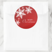 Sneeuwvlokken op rode sticker (Tas)