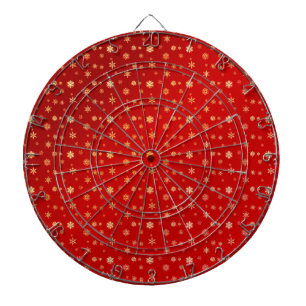Sneeuwvlokken op rood dartbord