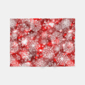 Sneeuwvlokken op rood fleece deken (Voorkant (Horizontaal))