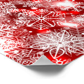 Sneeuwvlokken op rood poster (Hoek)