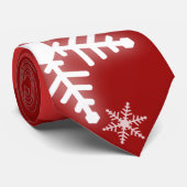 Sneeuwvlokken op rood stropdas (Opgerold)