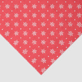 Sneeuwvlokken op rood tissuepapier (Detail)