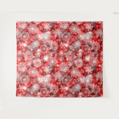 Sneeuwvlokken op rood wandkleed (Voorkant (horizontaal))