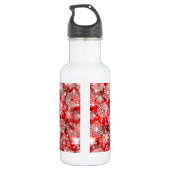 Sneeuwvlokken op rood waterfles (Achterkant)