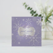 Sneeuwvlokken op seringen, Winter  Hochzeit Uitnod Kaart (Staand voorkant)