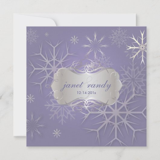 Sneeuwvlokken op seringen, Winter  Hochzeit Uitnod Kaart (Voorkant)