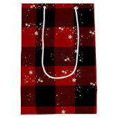 Sneeuwvlokken op speldenstaart medium cadeauzakje (Achterkant)