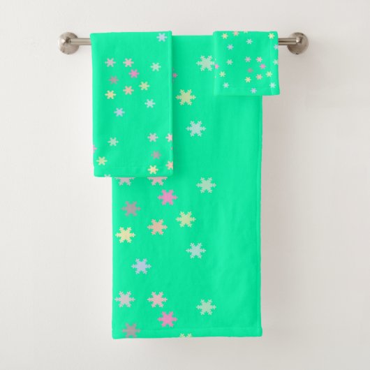 Sneeuwvlokken op Zee Spray Towel set Bad Handdoek (Insitu)
