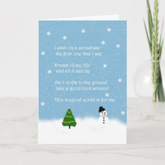 Sneeuwvlokken Originele Poëzie Wenskaart Xmas Feestdagen Kaart