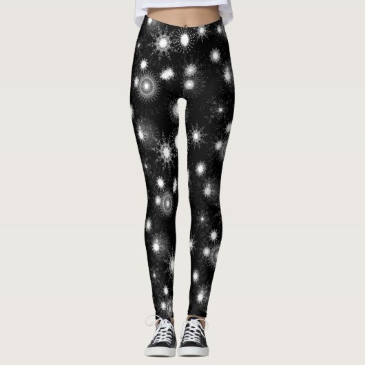 Sneeuwvlokken Overal Print Leggings (Voorkant)