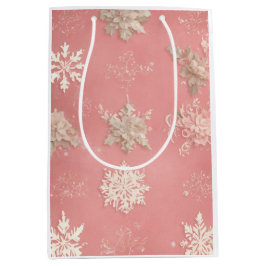 Sneeuwvlokken Pastel roze Medium Cadeauzakje
