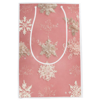 Sneeuwvlokken Pastel roze Medium Cadeauzakje