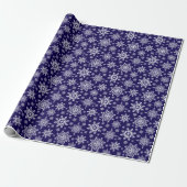 Sneeuwvlokken patroon blauw en wit cadeaupapier (Uitgerold)