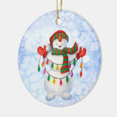 sneeuwvlokken puzzel briefkaart keramisch ornament (Links)