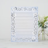 Sneeuwvlokken Rand Zware gelijnd schrijfpapier (Staand voorkant)