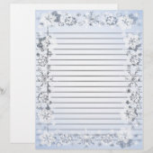 Sneeuwvlokken Rand Zware gelijnd schrijfpapier (Voorkant / Achterkant)