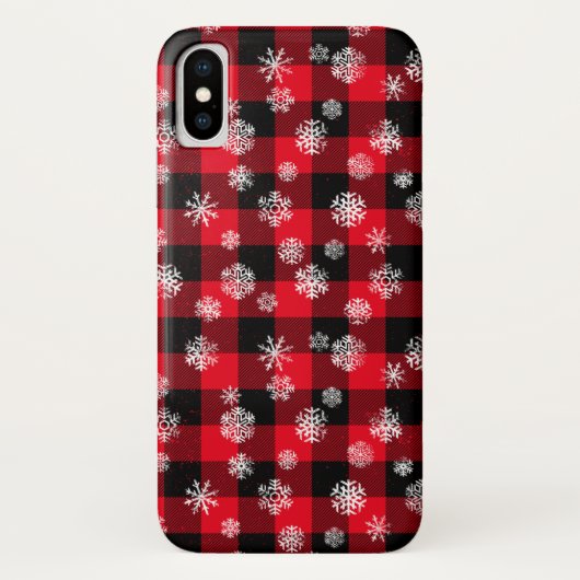 Sneeuwvlokken Red Buffalo Plaid Case-Mate iPhone Case (Achterkant)