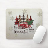 Sneeuwvlokken, rode eenpekboom muismat (Met muis)