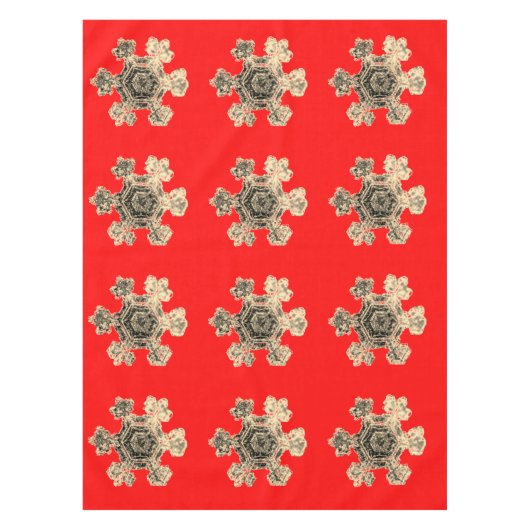 Sneeuwvlokken rode tafelkleed (Voorkant)