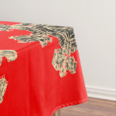 Sneeuwvlokken rode tafelkleed (Voorbeeld)