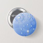 Sneeuwvlokken Ronde Button 5,7 Cm (Voorkant /achterkant)