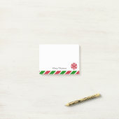Sneeuwvlokken Rood en Groene Kerstmis met streep Post-it® Notes (Op bureau)