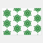 Sneeuwvlokken Rood Groen Wit Inpakpapier Vel (Voorkant 2)
