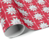 Sneeuwvlokken rood WRAPPINGPAPIER Cadeaupapier (Rol Hoek)