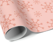 Sneeuwvlokken - roze cadeaupapier (Rol Hoek)