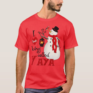 sneeuwvlokken Sneeuwman Ik hou ervan om Yay genoe T-shirt