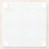 Sneeuwvlokken Sparkles Glitter Witte Kerst Chic Glazen Onderzetter (Achterkant)