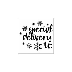 Sneeuwvlokken speciale levering voor kerstmis rubberstempel