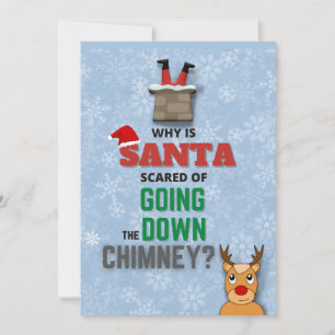 Sneeuwvlokken van Santa Claus chimney grappig blau
