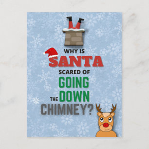 Sneeuwvlokken van Santa Claus chimney grappig blau Briefkaart
