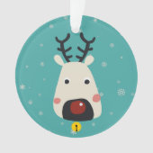 Sneeuwvlokken voor rendieren met kerstroodachtige ornament (voorkant)