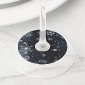 Sneeuwvlokken Wijnglaslabel (Dichtbij)