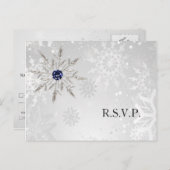 sneeuwvlokken winter bruiloft rsvp uitnodiging briefkaart (Voorkant / Achterkant)