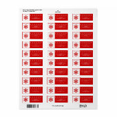 Sneeuwvlokken Winter Droge kerstrode witte witte k Etiket (Full Sheet)