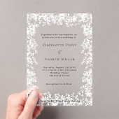 Sneeuwvlokken winter QR-code RSVP duidelijke bruil Acryl Uitnodigingen (Insitu (Draagbaar))