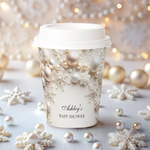 Sneeuwvlokken Winter Wonderland Baby shower Papieren Bekers