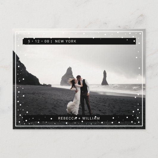 Sneeuwvlokken Winterfoto Opslaan Datum uitnodiging (Voorkant)