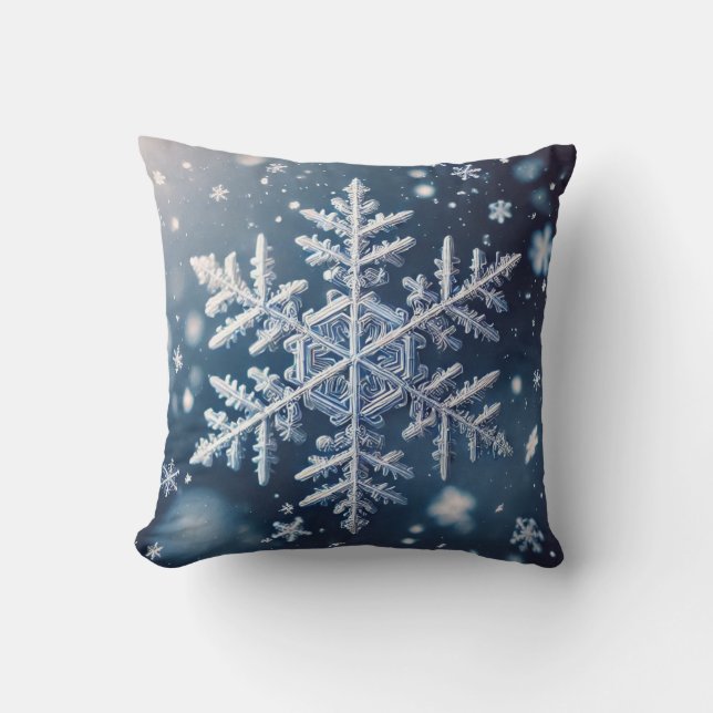 Sneeuwvlokken / winternacht kussen (Voorkant)