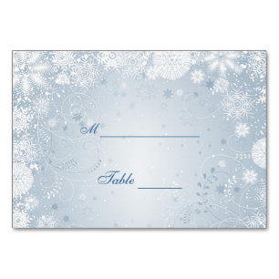 Sneeuwvlokken wit zilver blauw Tafel Plaats kaart