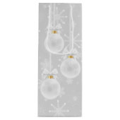 Sneeuwvlokken Witte Ornament Kerstvakantie Wijn Cadeautas (Voorkant)