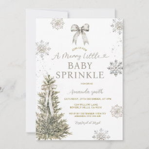 Sneeuwvlokken Zilver Baby Sprinkle Uitnodiging