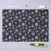 Sneeuwvlokken zwart paarse tissuepapier (Craft)