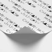 Sneeuwvlokken Zwart-wit Kerstmis in juli Cadeaupapier (Hoek)