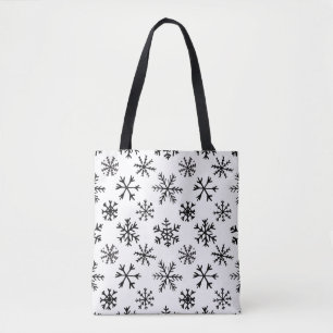 Sneeuwvlokken Zwart-wit patroon Draagtas