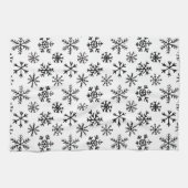 Sneeuwvlokken Zwart-wit patroon Theedoek (Horizontaal)